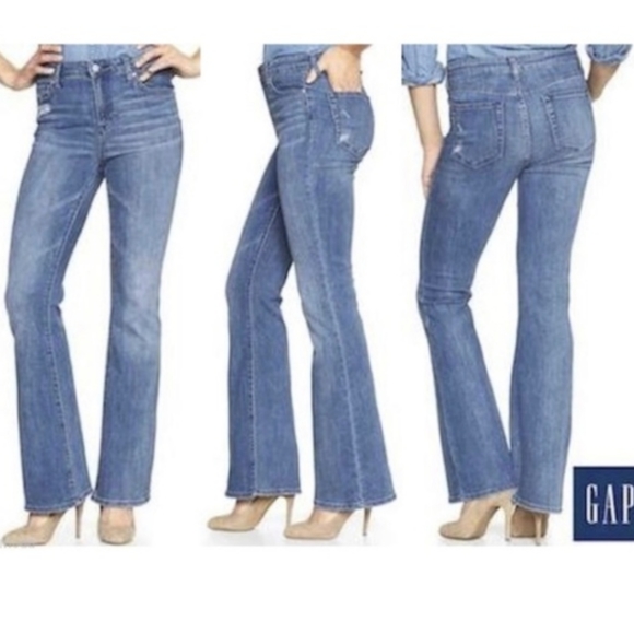 GAP Denim - NWT GAP High Rise Stretch Flare Distressed Jeans
